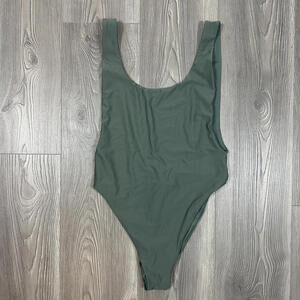 Aerie Olive Green Low Back One Piece Swimsuit